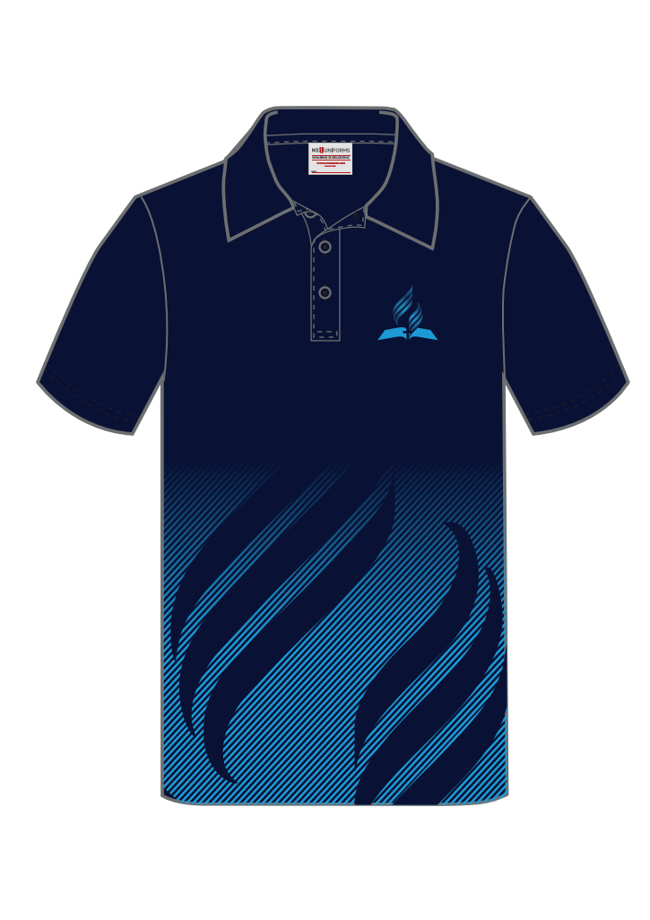 Seventh-day Adventist PE Polo Navy/Cyan