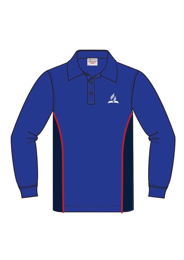 Seventh-day Adventist Primary Polo LS Royal/Navy/Red